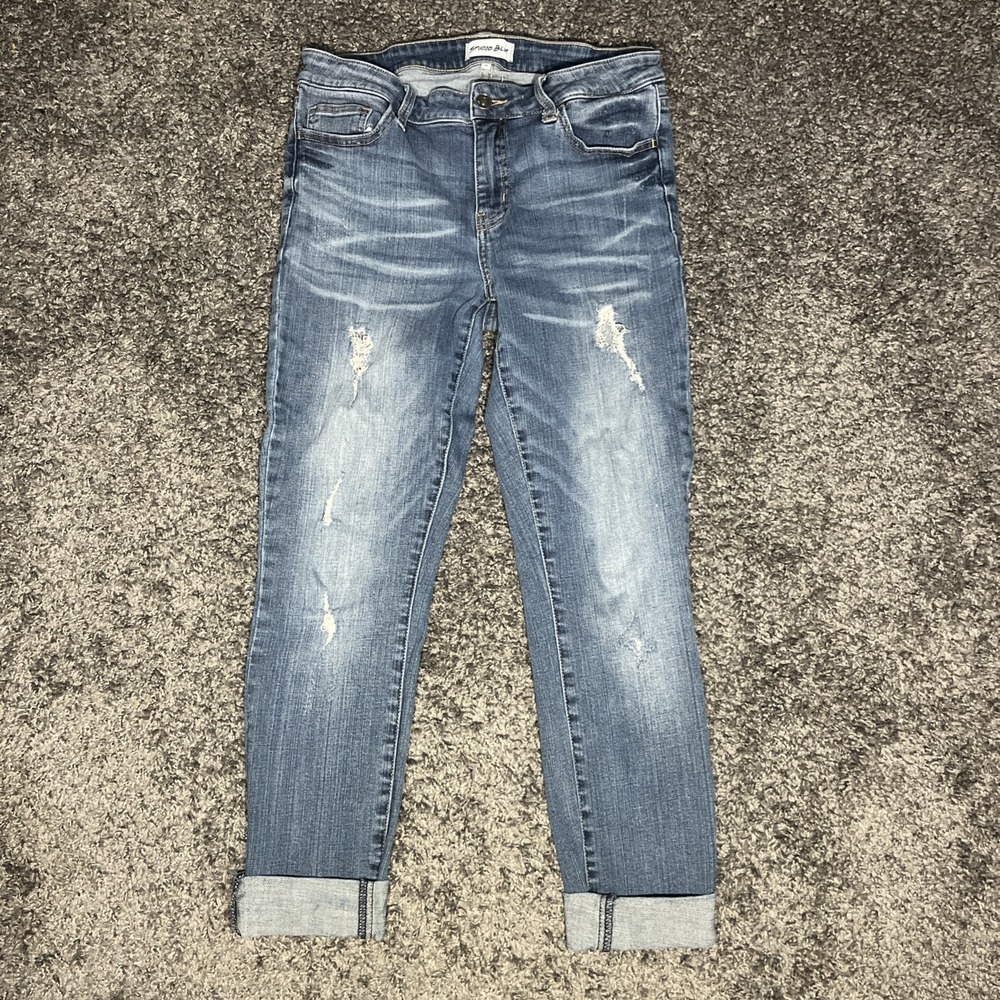 Studio Blue Size 29 Christa‎ Distressed 9" Rise Rolled Cuff Jeans